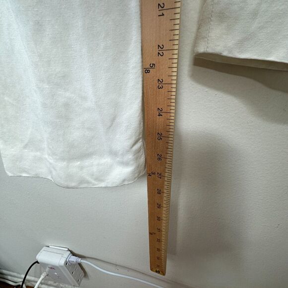 Kate Hill Petit White Linen High-Rise Flat Front Side Pockets Dress Pants 2P - Picture 11 of 14